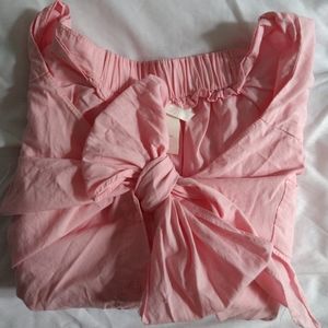 Light Pink Off The Shoulder Blouse